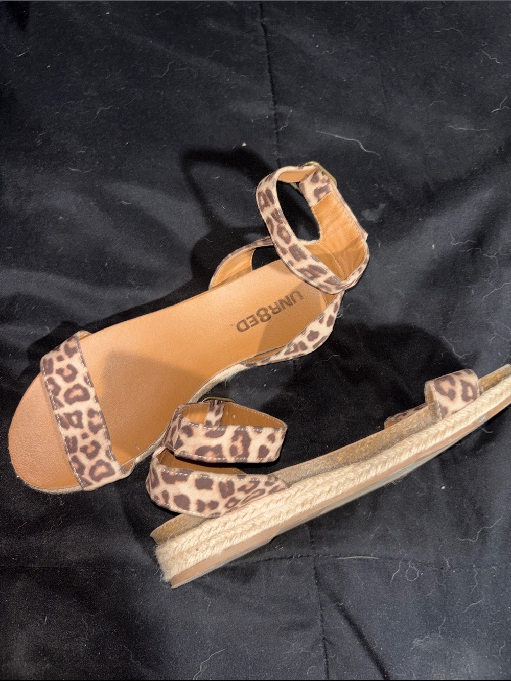 Leopard Print Espadrille Sandals in Brown